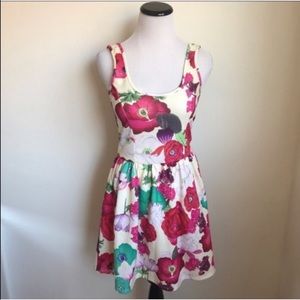 Zara Floral Skater Dress Stretchy Knit Fabric